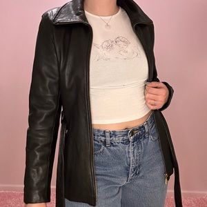 Vintage y2k early 2000s leather jacket